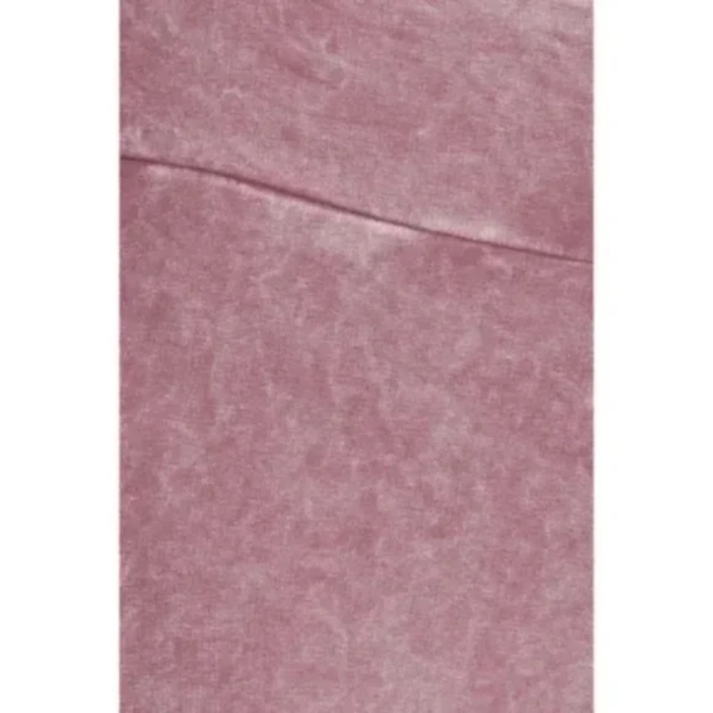 Dusty Rose Mineral Wash French Terry Flared Bell Bottom Pull On Pants w/ Pockets - Picture 4 of 5